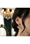 Gold Color 5-Piece Stone Ring Model Steel Earrings - 4