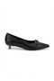 Dowen Premium Black Short Heeled Shoes