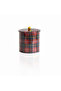Plaid Patterned Metal Round Storage Container, 17.5 Cm, Kitchen Storage, 0.5 Lt - 2