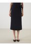 Alita City Lcwaikiki Classic Black Crinkle Plain Midi Women's Skirt with a Difference - 2