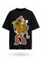 Scoopy Printed Black Relaxed Fit Unisex T-Shirt