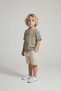 Boy's Top and Bottom Set - Cream Shorts and Striped T-Shirt Set