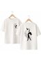Shadow Girl Bird Print on the Back and Front Chest, 100% Cotton Oversize Loose Regular Fit Crew Neck T-Shirt