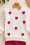 Baby Girl Heart Embroidered Ruffled Top and Bottom Set of 2 2-Thread Seasonal 3-12 Months - 3