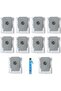 10-pack of accessory trash bags and replacement parts for iRobot Roomba i7 (7150) i7+ / Plus (7550) S9+ (9550) E5 E6 E7