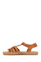 Women's Tan Leather Espadrille Sandals with Ankle Buckle 26Sfd206518 - 3