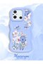 Redmi 11A Compatible Case Camera Protector Blue Silicone Couple Phone Case Floral Pattern - 2