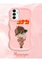 Samsung Galaxy A13 5g Compatible Case Camera Protector Pink Silicone Couple Phone Case Conan Pattern - 2