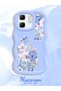 Infinix Hot 50I Compatible Case Camera Protector Blue Silicone Couple Phone Case Floral Pattern - 2