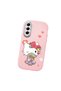 Samsung Galaxy S21 Fe Compatible Case with Camera Protection Pink Silicone Couple Phone Case with Kitty Pattern - 3