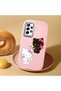 Samsung Galaxy A52S Compatible Case with Camera Protection Pink Silicone Couple Phone Case with Kitty Pattern - 2