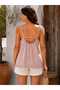 Women's V-Neck Adjustable Strap Tasseled Raw Edge Italian Linen Blouse - 2