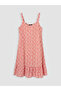 Original V-Neck Floral Strap Ruffle Dress - 5