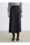 Two Mt Shop Quality Plaid A-Line Skirt with Belt - 2