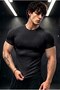 تي شيرت رجالي أساسي ضيق باللون الأبيض من Basic Compression