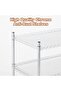 Heavy Duty 3-Tier Metal Utility Cart for Office – Commercial Rolling Storage Trolley with Wheels, Low Handle, Adjustable Wire Shelves, Durable Steel Construction – 3-Layer Low Handle - 2