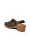 Women's Black Genuine Leather Velcro Soft Comfortable Sole Heeled Sandals 45223 - 4