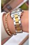 Yellow Silver Color - 2 Year Warranty Square Small Case Women's Wristwatch - Bracelet Gift - 5