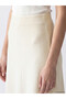 Ecru Elastic Waist A-Line Knit Skirt - 3