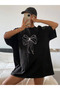 Printed oversize t-shirt - black