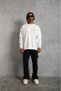 Men's Oversized Sweatshirt – White Color Front and Back Printed , Three Thread Inner Cotton Fabric, Comfortable Fit, - 4