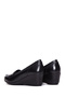 Women's Black Leather Loafer with Filled Heel Af410002Dv - 6
