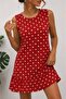 Women's Relaxed Fit Ruffled Crinkle Fabric Woven Dress - 2