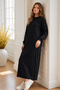 Belted Hijab Dress S2239 Black - 4