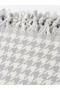Buldan Cotton Houndstooth Pattern Gray Double Bedspread & Pique - 3