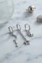 Set of 3 Moon, Star and Sun Model Silver Color Women's Earrings