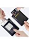 محفظة جلدية نحيفة بجيب أمامي، تصميم بسيط، حماية من تقنية RFID، حجم متوسط - 5