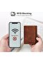 محفظة رجالية من الجلد الطبيعي من VALENCHI مع خاصية حجب RFID، تصميم نحيف ثلاثي الطيات مع 7 فتحات للبطاقات ونافذة للهوية ومكانين للنقود
