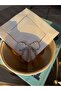 1 Piece of White Pearl and Stone Bow Embellished Coffee Side Presentation Napkin - 2