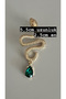 Green Stone/Spiral Snake Earrings - 2