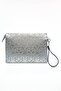 Women's Star Embroidered Portfolio Handbag Stylish Clutch Bag with Wrist Strap