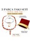 Natural Agate Stone 3-Piece Women's Jewelry Set – Necklace, Adjustable Bracelet and Ring, with Fusya Gift Pouch - 2