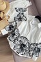 Women's Flower Embroidered Design Shirt and Pants Linen Fabric Two-Piece Suit Suitable for Tesettüre - 7