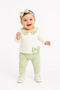 Baby Girl 0-24 Months Pan Collar Detailed 100% Cotton Baby Girl Two-Piece Set with Collar Detail - 3
