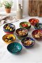 6 Piece Tile Bowl Set 8 cm Colorful Snack Bowl Sauce Bowl Breakfast Turkish Delight Bowl