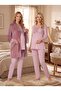 New Season Pink Velvet Winter Long Sleeve Special Design Maternity Pajama Set with Breastfeeding Feature