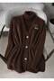 Elastic Waist Buttoned Beard Knitwear Women's Vest