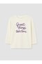 Girl's crew neck t-shirt with slogan print - 2