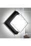 Outdoor Wall Light, Modern Waterproof Ceiling Wall Light, Black Square 12W LED Porch Light, Rust-Proof, 6000K Daylight, For Garages