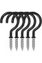 36 Black Screw Hooks Set for Hanging Cups, Cutlery, Lamps, and Keys - 1-1/4 Inches