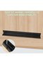 Four L-shaped metal brackets, 275 × 27 × 27 mm black shelf brackets, 90-degree angle brackets, for fixing shelves, furniture, and cabinets. - 3