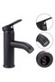 Basin faucet, bathroom faucet, hot and cold water mixing faucet, matte black - 17 cm - 2