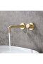 Solid brass gold-plated basin faucet, wall-mounted bathroom faucet, brushed brass rotating spout basin faucet - - 3