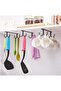 A set of 3 black under-cabinet cup holders, under-cabinet cup storage hooks, and 12-hook coffee cup holders. - 4
