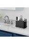 Suitable for Drawer Organizer Bathroom 5 Compartments Silicone Suction Cup Kitchen Desk Black - 4