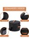 Large hat box, measuring 45 x 30 cm, foldable round felt hat box with lid, handle and shoulder strap, dark gray storage box. - 4